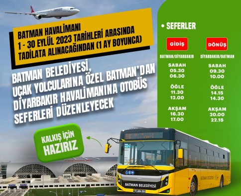 Batman’dan Diyarbakır havalimanına seferler başlıyor