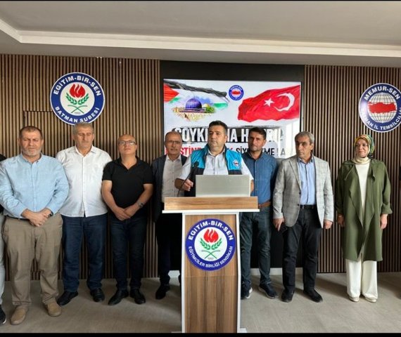 Batman Eğitim Bir Sen’den İsrail’e kınama, Filistin’e destek