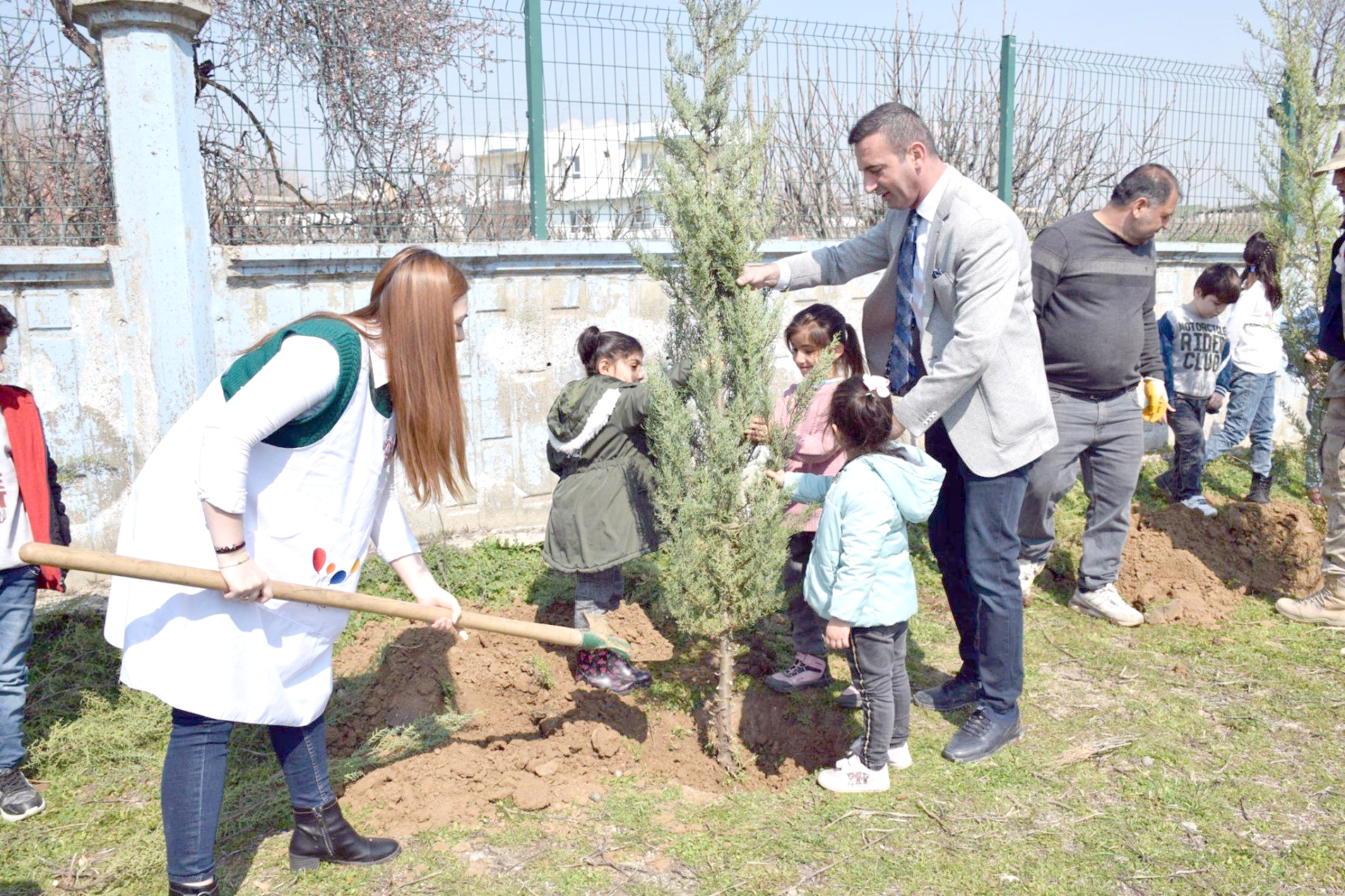 Okul bahçeleri ağaçlandırıldı