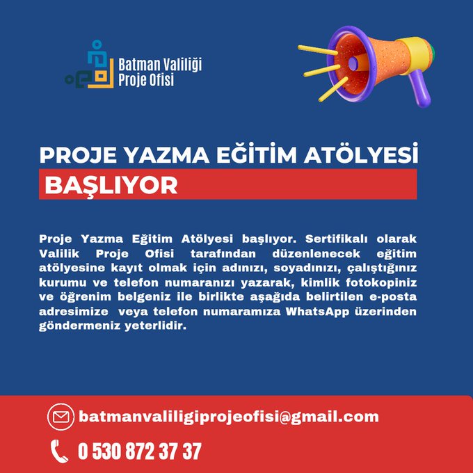Proje Yazma Eğitim Atölyesi açılıyor