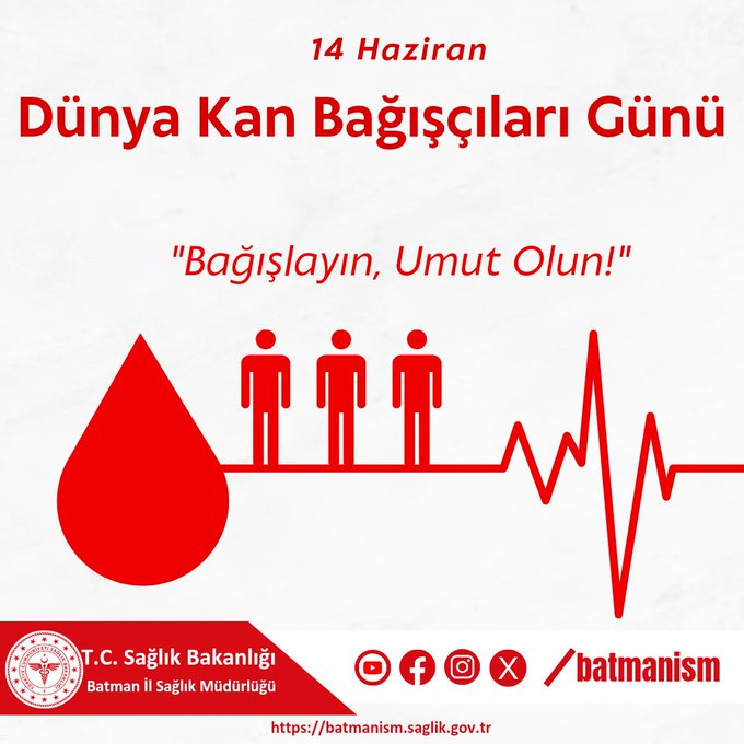 Dünya Kan Bağışçıları Günü Kutlu Olsun