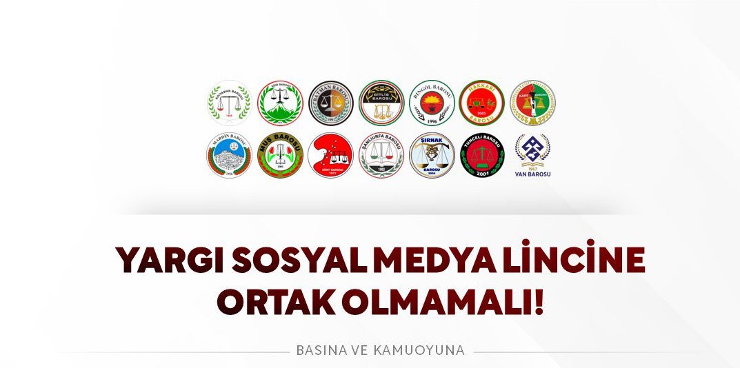 14 Barodan Ortak Açıklama: “Yargı Sosyal Medya Lincine Ortak Olmamalı!”