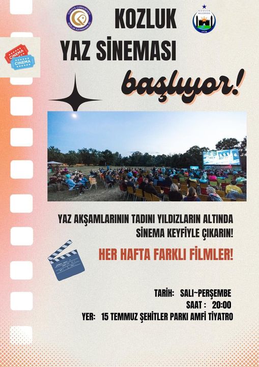 KOZLUK’DA YAZ ŞENLENİYOR, AÇIK HAVA SİNEMA GÜNLERİ BAŞLIYOR