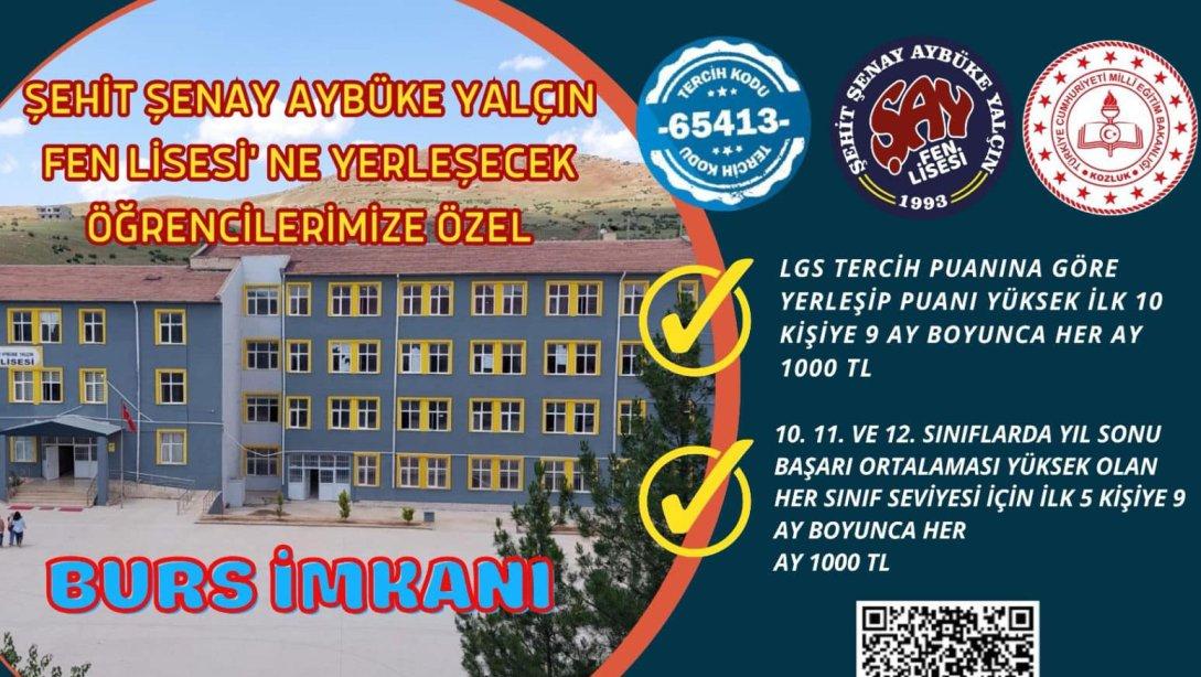 Fen Lisesine yerleşecek öğrencilere burs imkanı