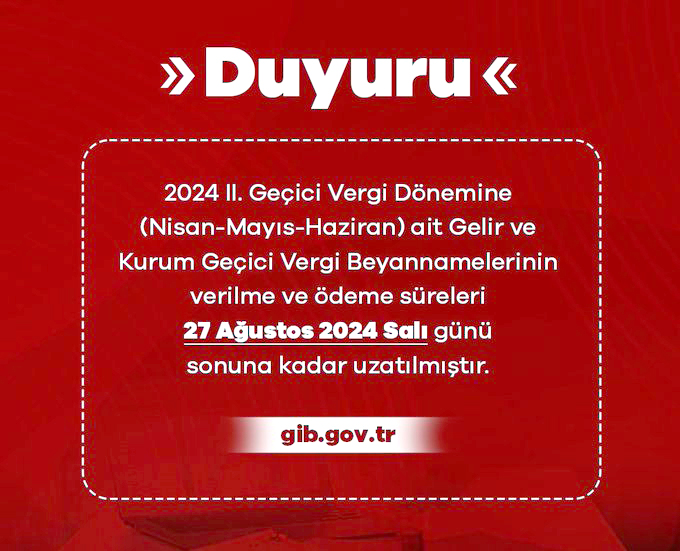 Beyanname verme süresi uzatıldı
