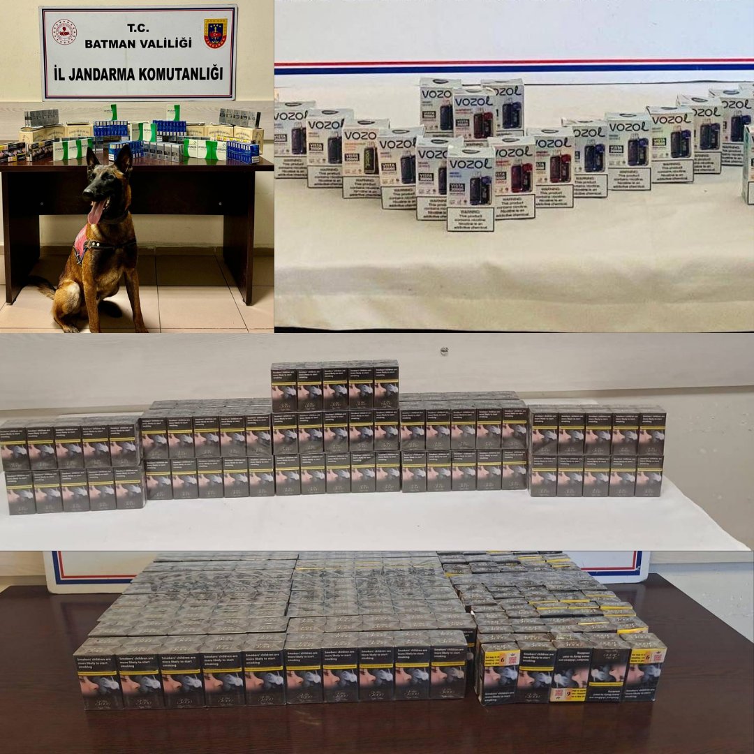 Hasankeyf’te Jandarma uygulama noktasında kaçak sigara operasyonu