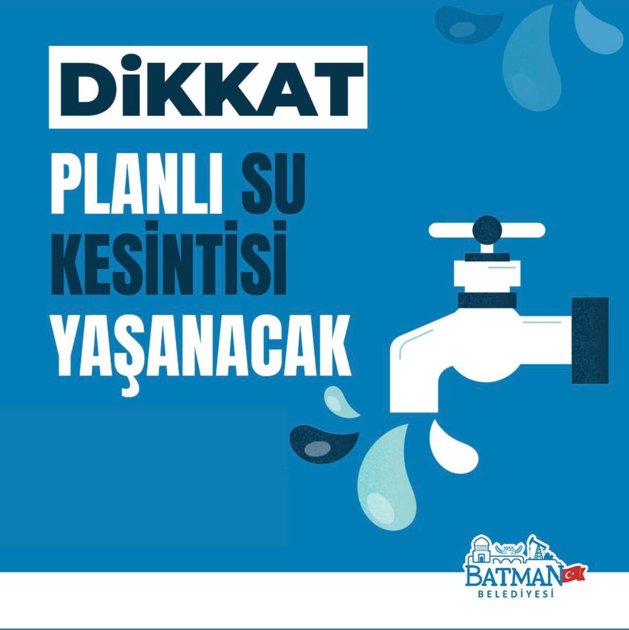 Belediye’den Su Kesintisi Duyurusu