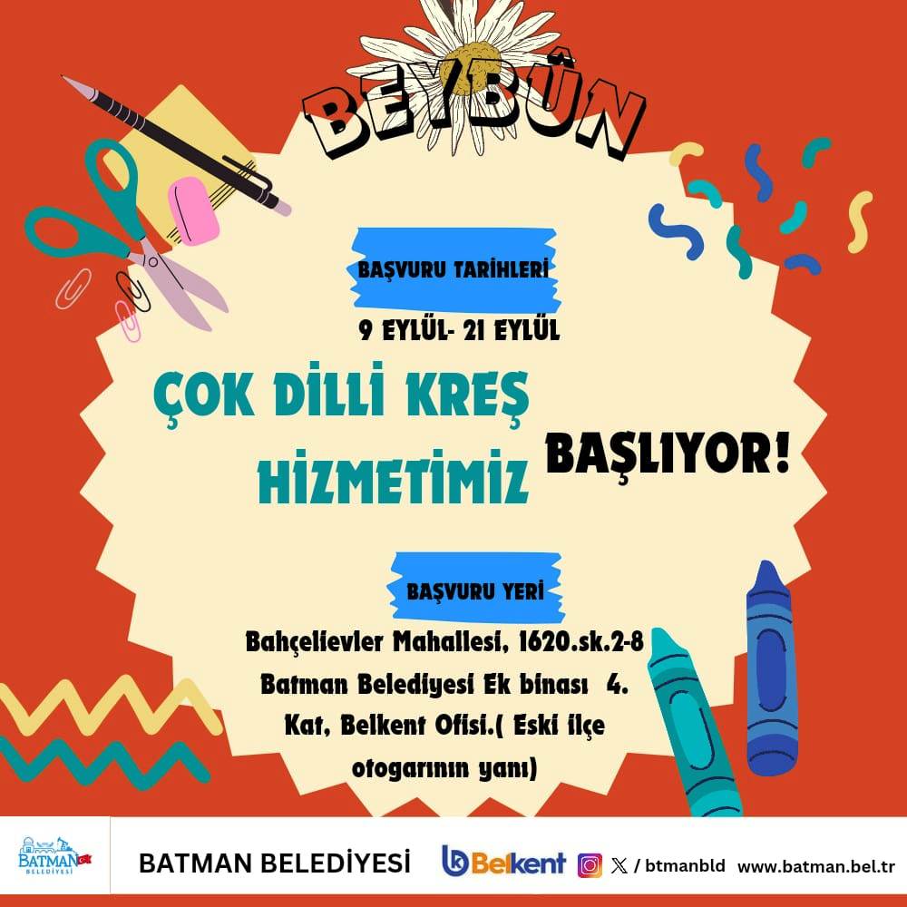 Batman Belediyesi “Çok Dilli Kreş” Başvuruları Başladı 