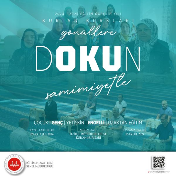 Batman Müftülüğü Kur’an Kursları kapılarını açıyor