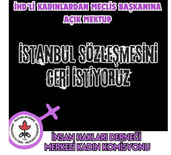 İHD’den TBMM Başkanına İstanbul Sözleşmesi Çağrısı