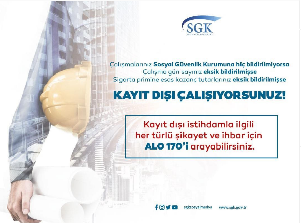SGK Kayıt Dışı İstihdamla mücadele çalışmalarına devam ediyor