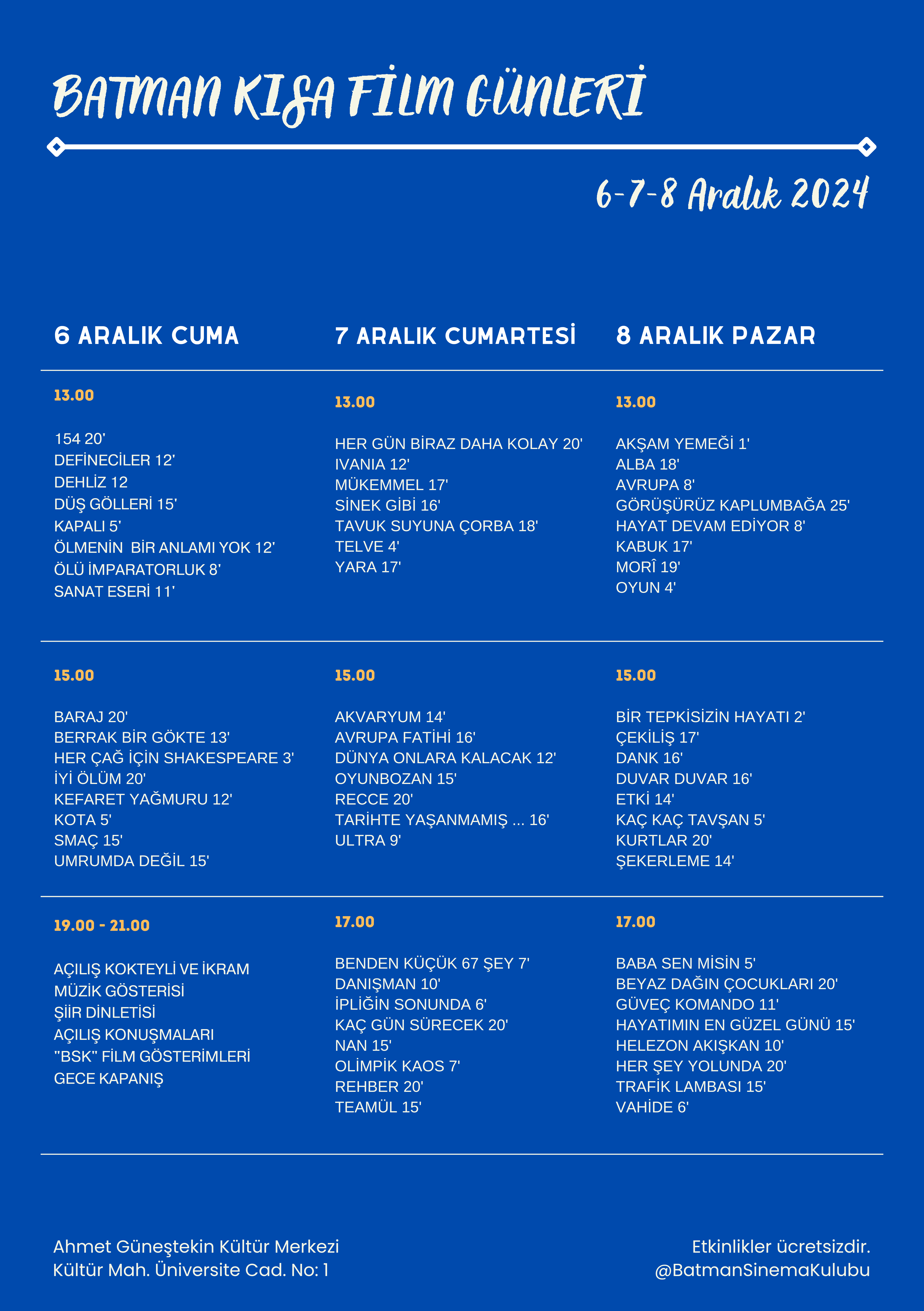 Batman Kısa Film Günleri başlıyor