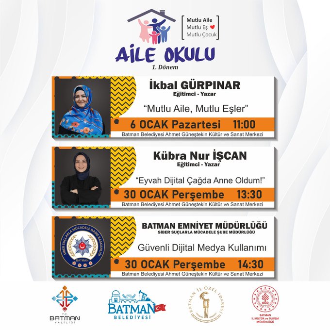 Batman Belediyesinin “Aile Okulu” 1. dönemi başlıyor