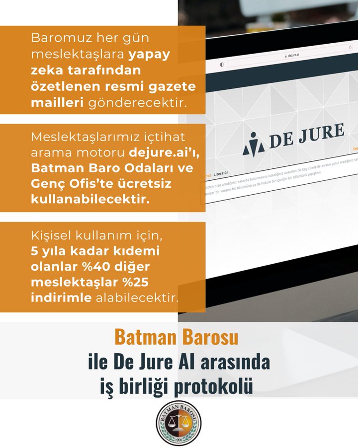Batman Barosu’ndan Avukatlara yapay zekâ destekli hizmet