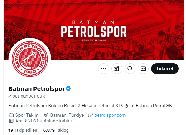Batman Petrolspor’dan Sahte Hesap Uyarısı