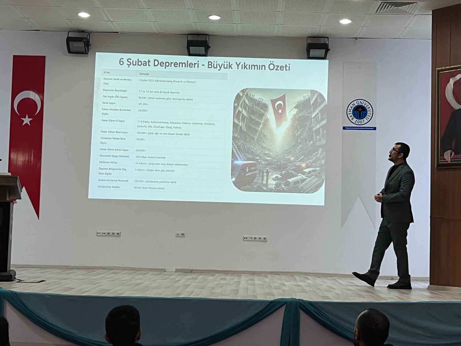 Batman Üniversitesinde “Türkiye’de Deprem Gerçeği” Semineri