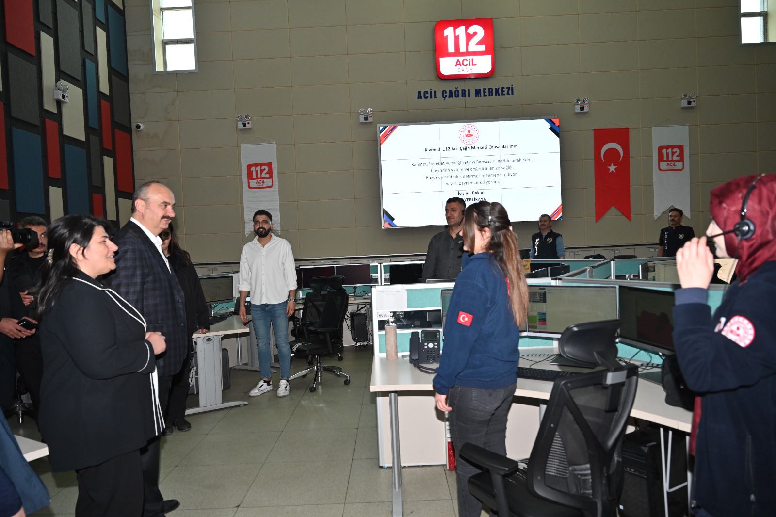 Vali Ekrem Canalp’ten 112 Acil Çağrı Merkezine Bayram Ziyareti
