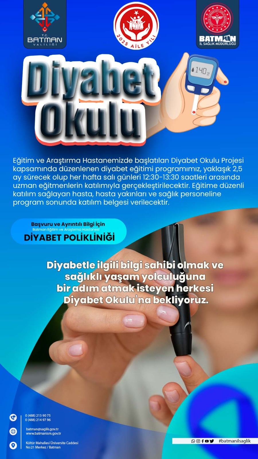 Eğitim ve Araştırma Hastanesinde Diyabet Okulu Eğitim Vermeye Başladı