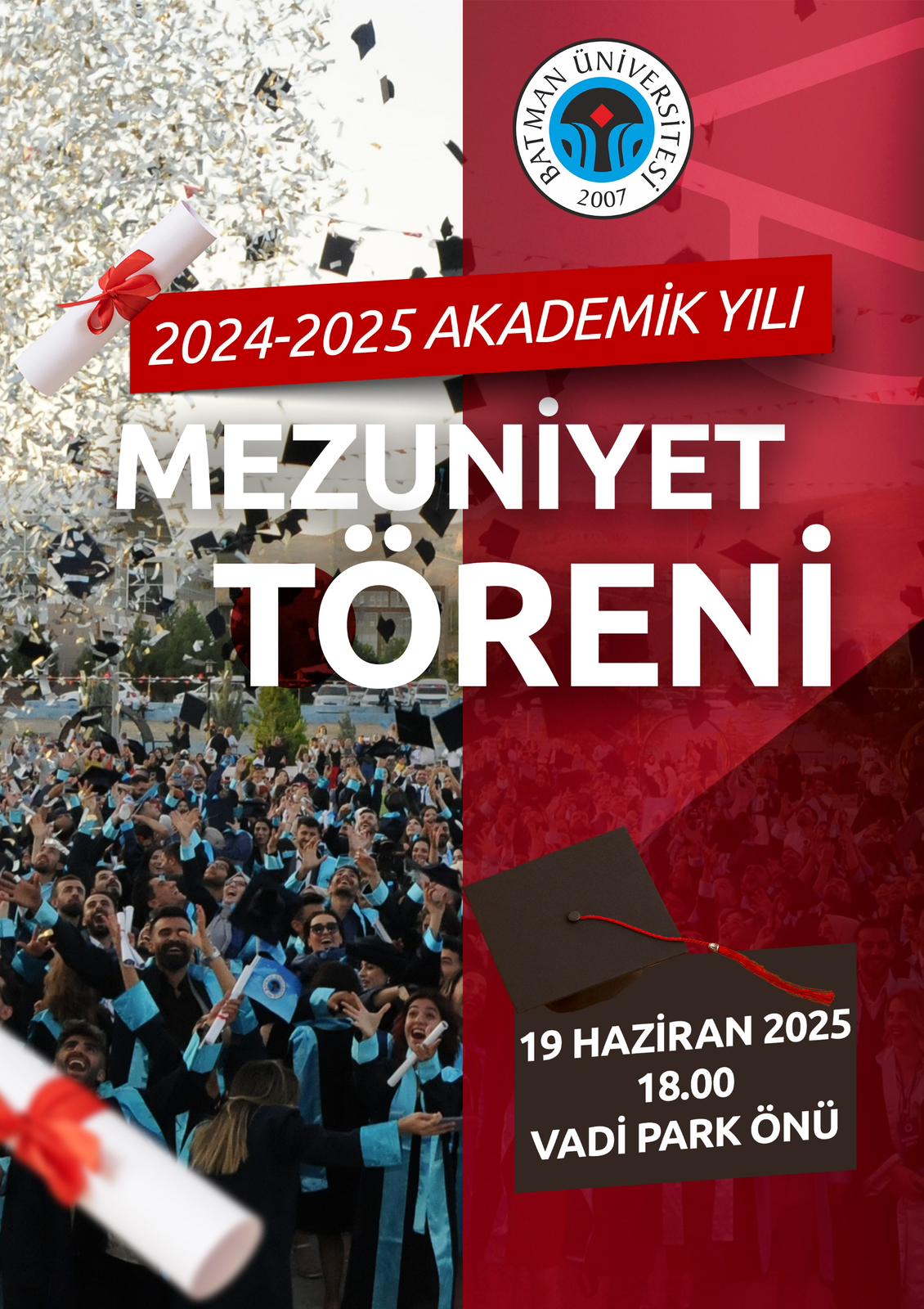 Batman Üniversitesinde Mezuniyet töreni 19 Haziran’da