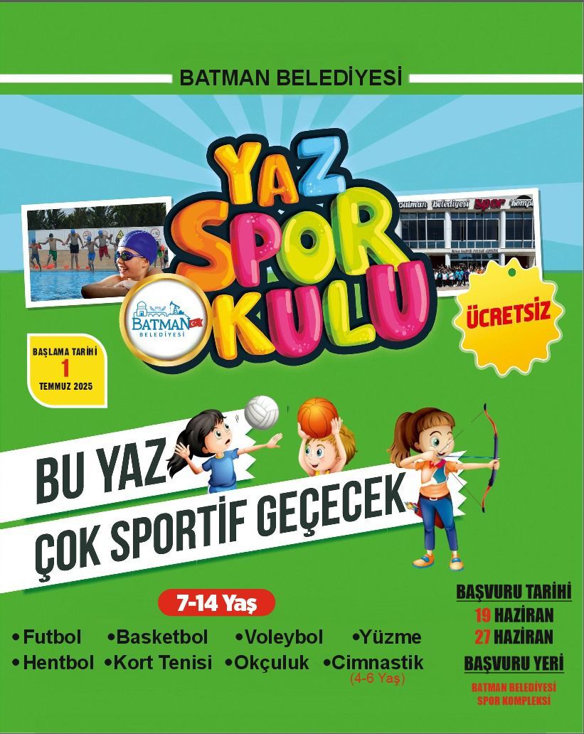 BELEDİYE ÇOCUKLARI YAZ SPOR OKULLARI’NA DAVET EDİYOR