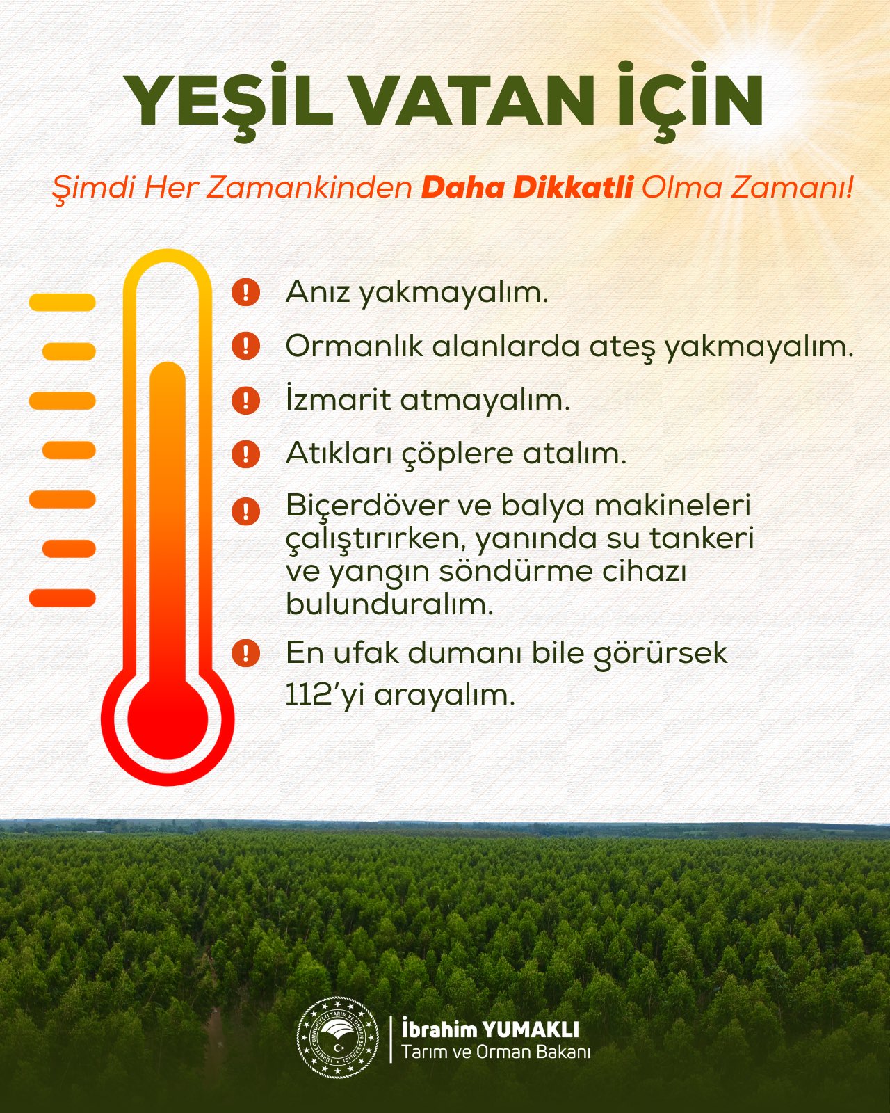 Batman İl Tarım Ve Orman Müdürlüğünden Yangın Uyarısı