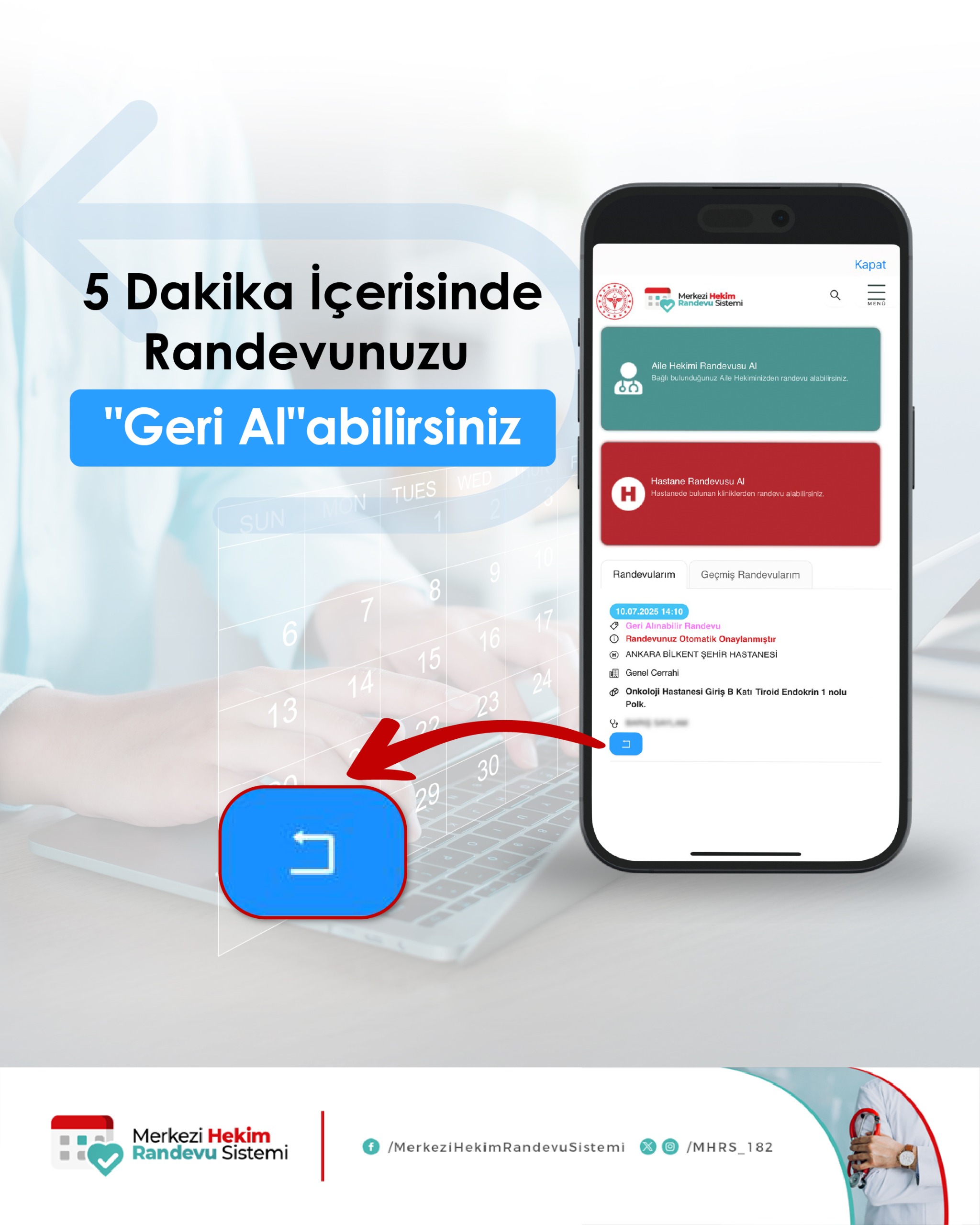 MHRS’de Randevu İptal Edenlere 5 Dakikalık Geri Al Fırsatı