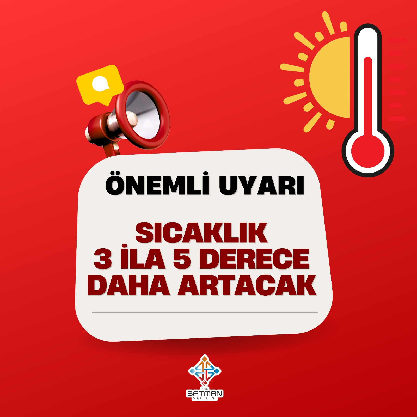 Batman’da Sıcaklık 43 Dereceyi Görecek