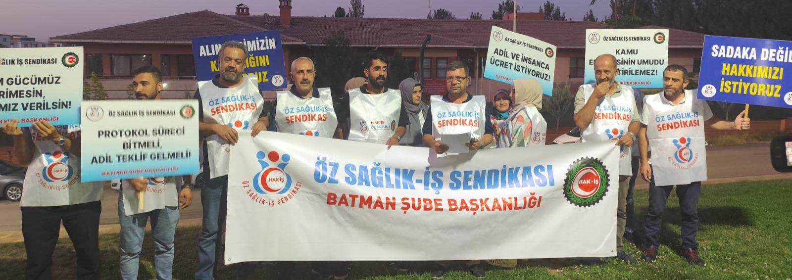 Öz Sağlık-İş ‘Taleplerimiz karşılık bulana kadar alanlardayız’