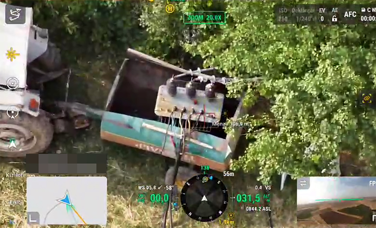 Su Tankerine Gizlenen Kaçak Trafo Drondan Saklanamadı