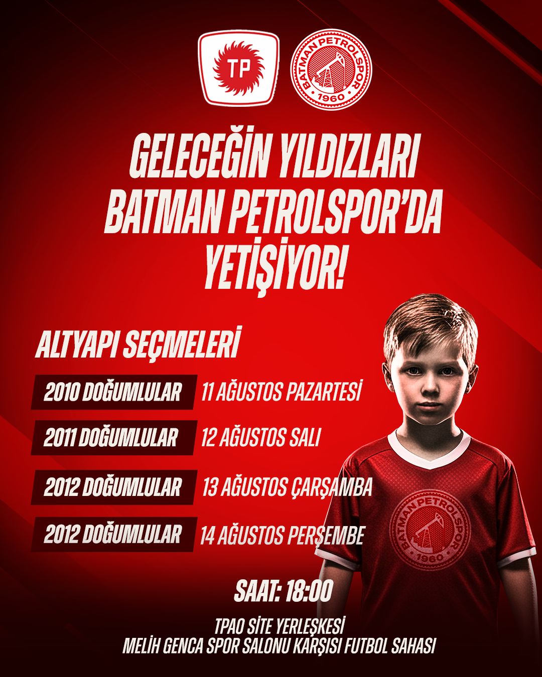 Batman Petrolspor’da altyapı seçmeleri başlıyor