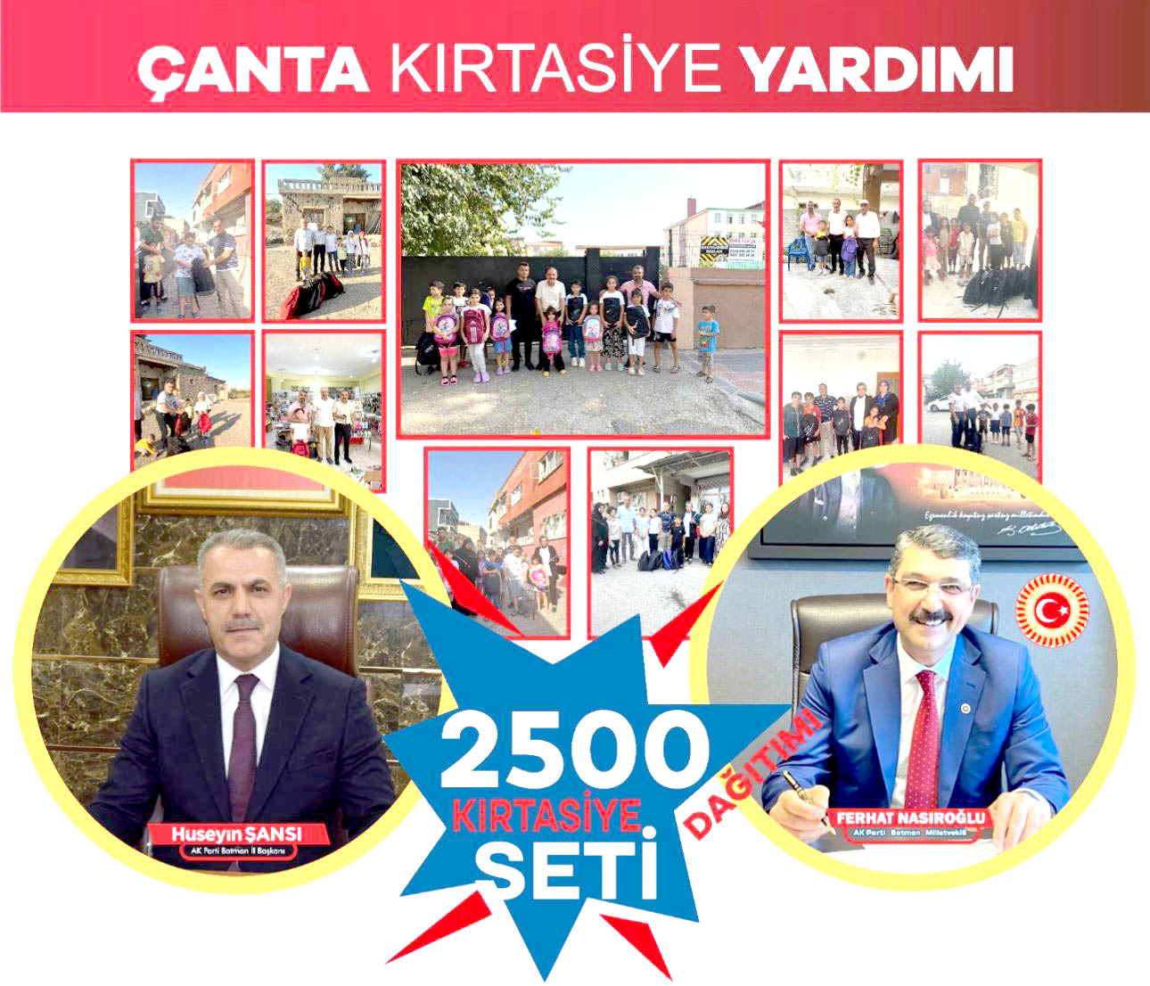AK Parti’den 2 bin 500 öğrenciye kırtasiye yardımı