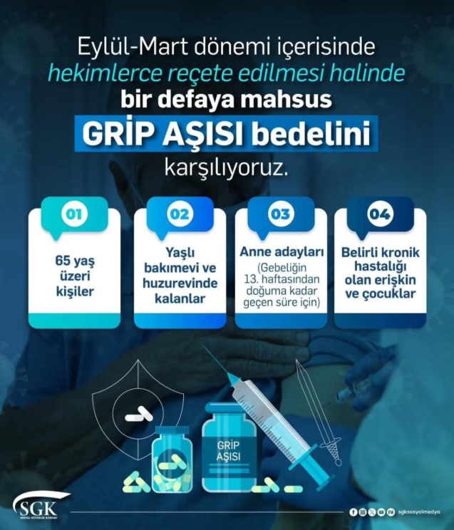 SGK’dan Grip Aşısı İçin Yeni Düzenleme