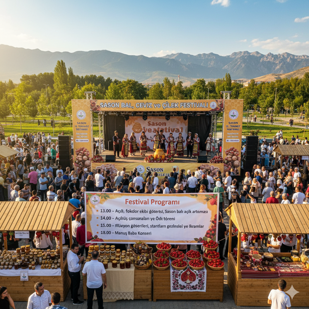 Sason Bal, Ceviz ve Çilek Festivali Coşkusu Başlıyor