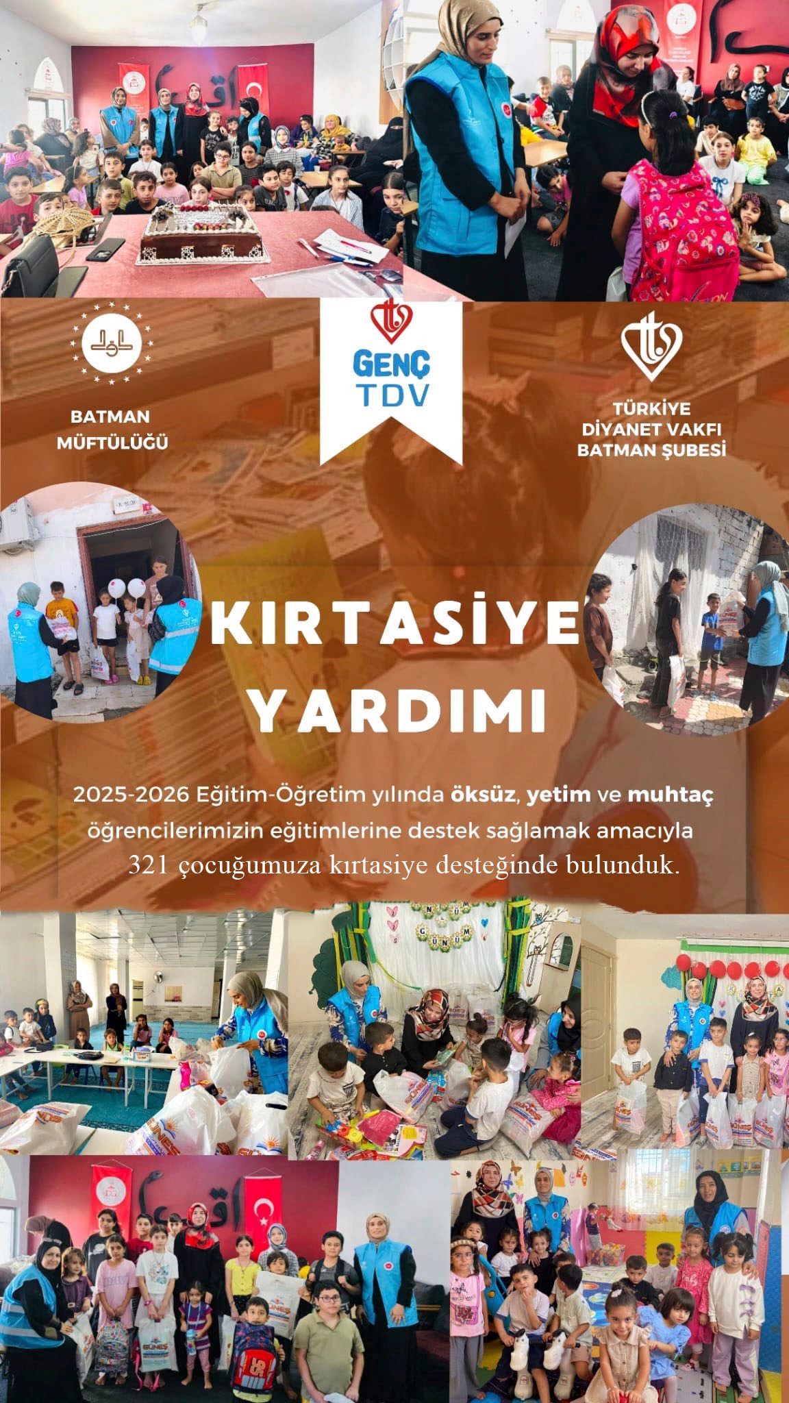 TDV Batman Gençlik Kollarından 321 Çocuğa Kırtasiye Yardımı