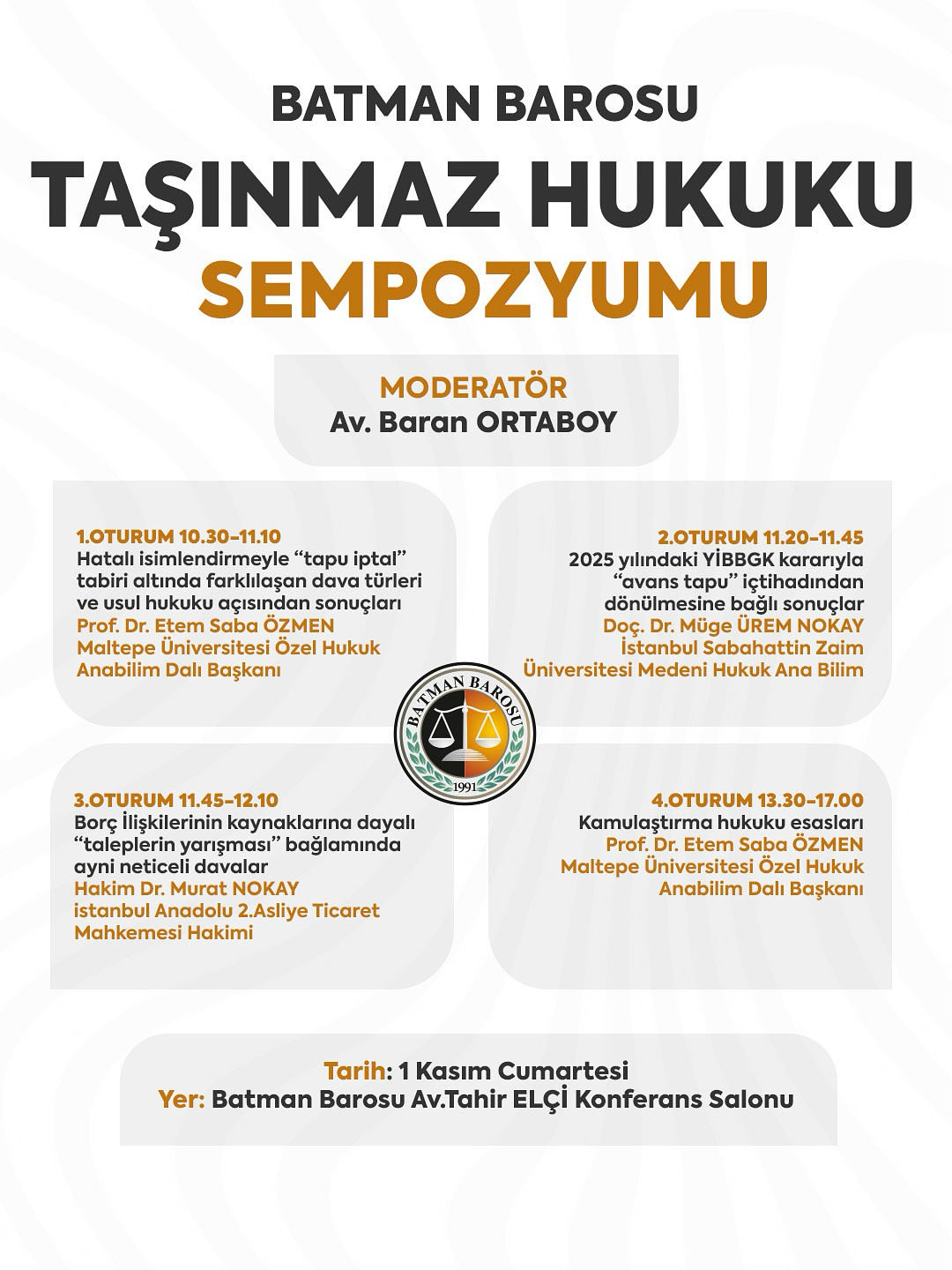 Batman Barosu’ndan “Taşınmaz Hukuku Sempozyumu”