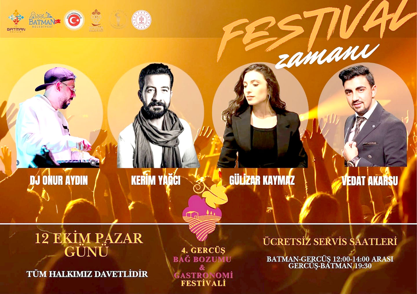 4. Gercüş Bağ Bozumu ve Gastronomi Festivali 12 Ekim’de başlıyor