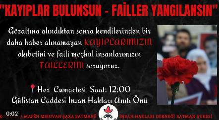 İHD Batman Şubesi’nden “Kayıplar Bulunsun, Failler Yargılansın” Çağrısı