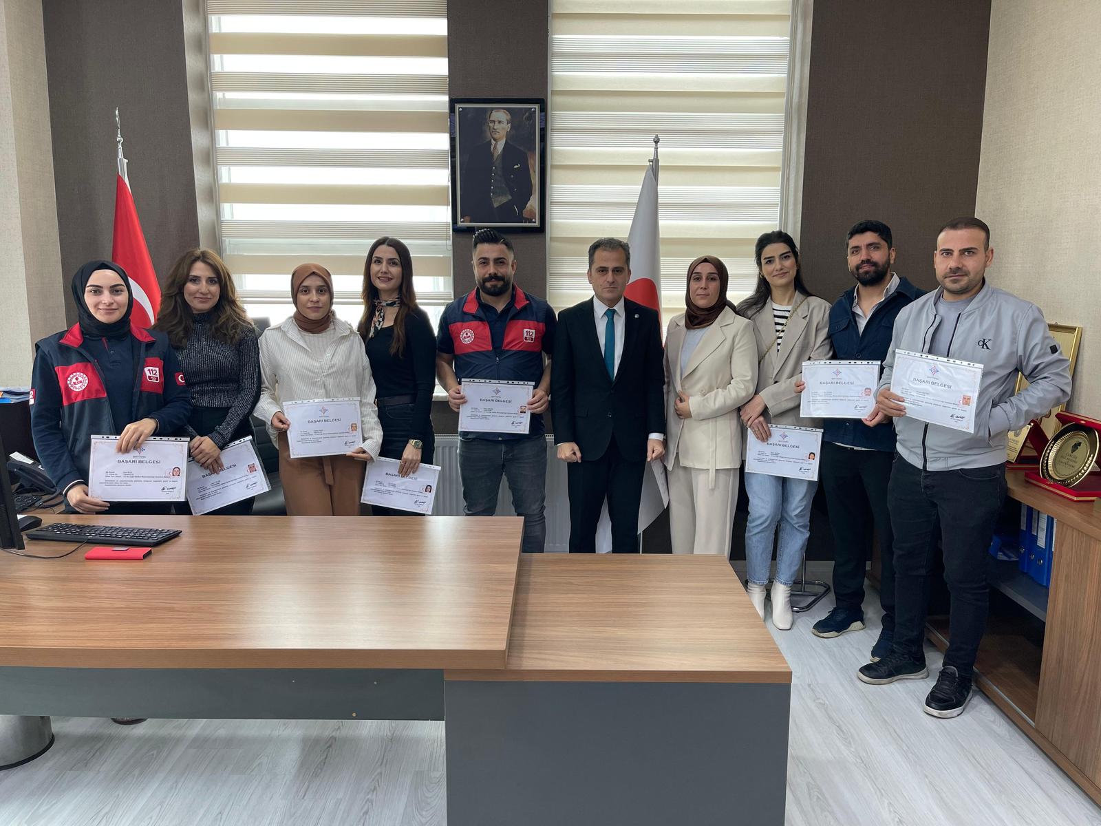 112 Acil Çağrı Merkezi Personeline Başarı Belgesi