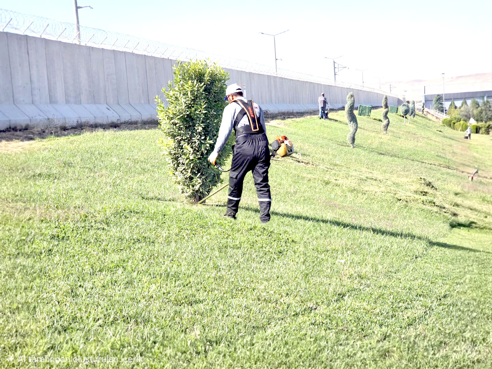 Çim Biçme Çalışmaları Devam Ediyor