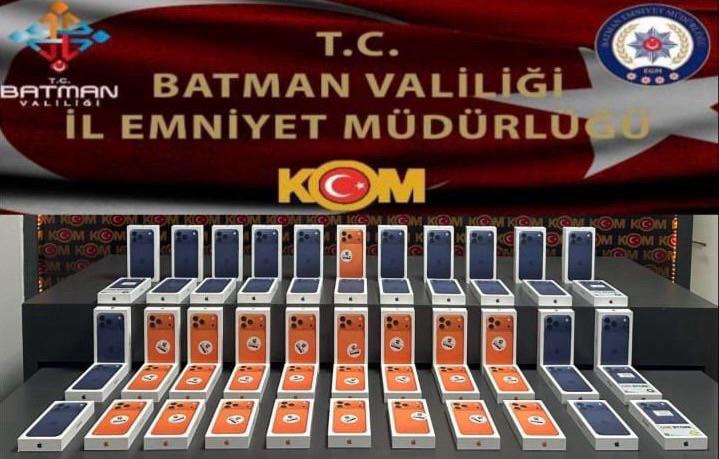 Batman’da 6,6 Milyon TL Değerinde İphone Kaçak Cep Telefonu Ele Geçirildi