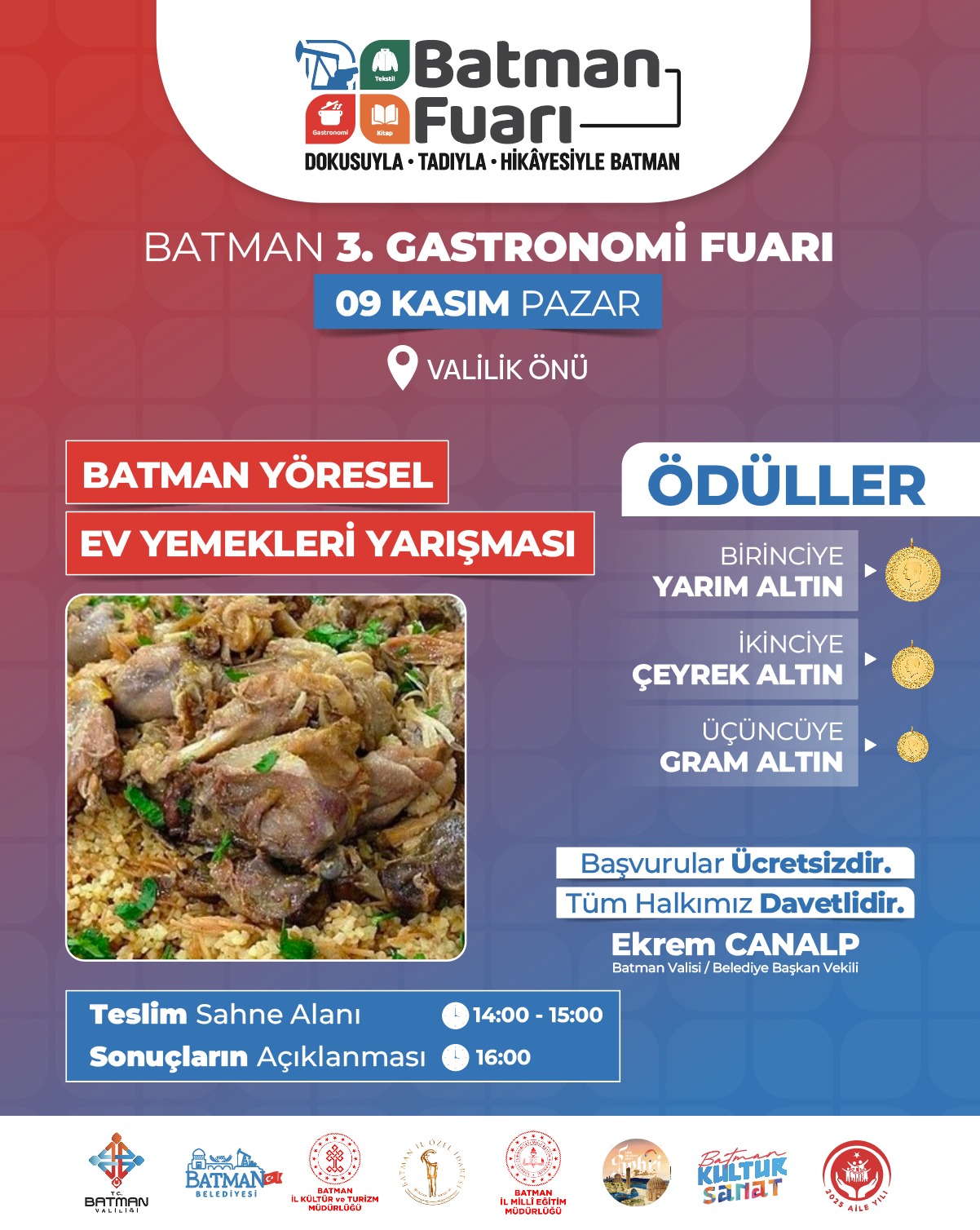 Gastronomi Fuarı’nda Ödüllü Yöresel Ev Yemekleri Yarışması düzenlenecek