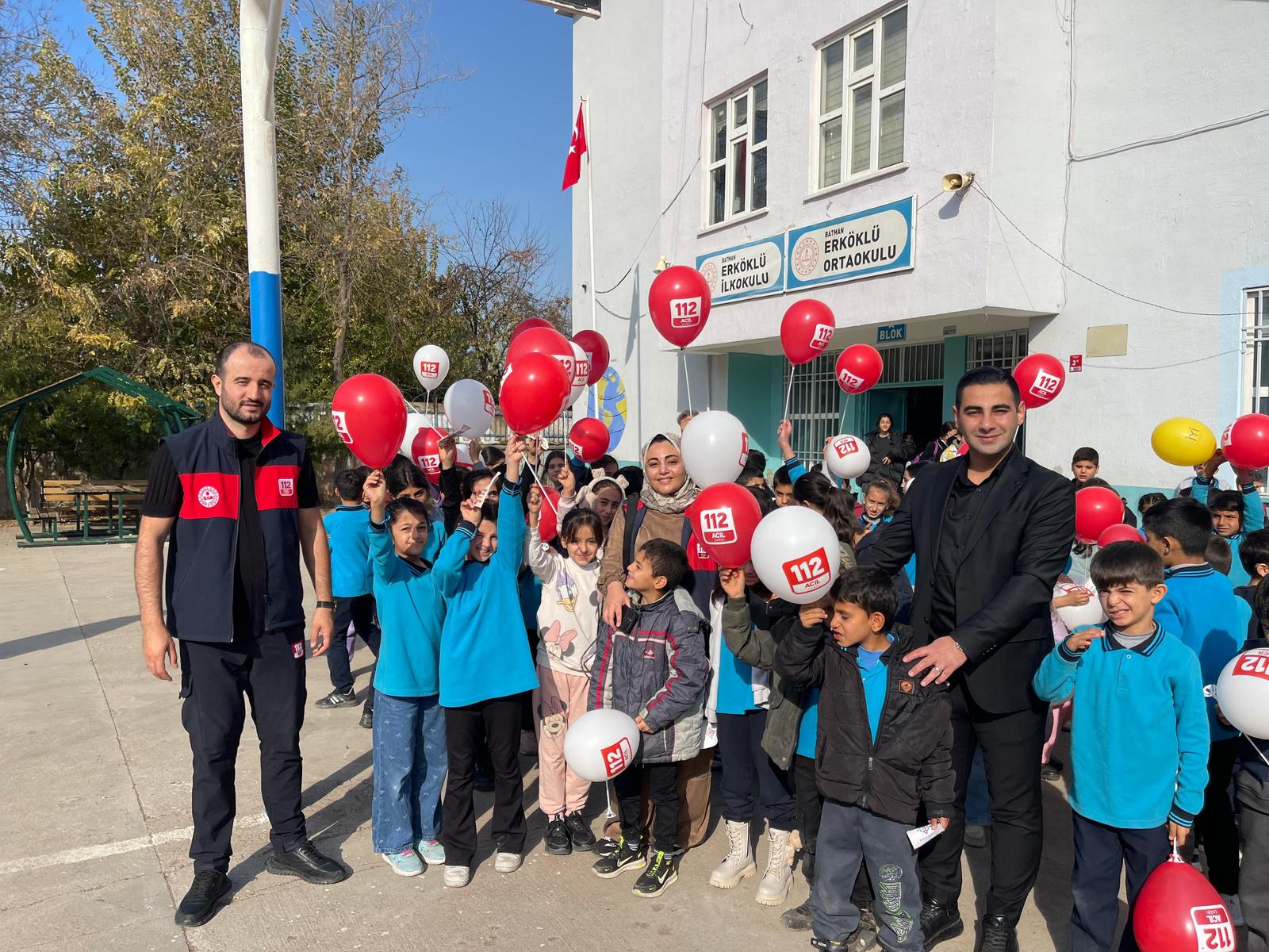 112 Acil Çağrı Merkezi’nden Erköklü İlkokulu’na bilinçlendirme ziyareti