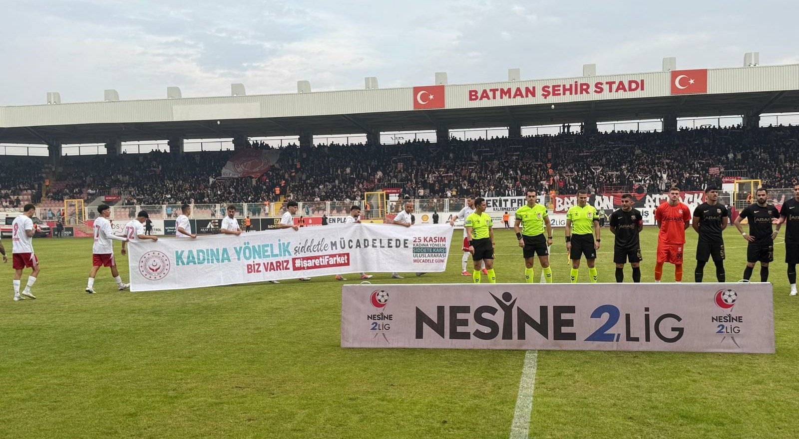 Batman Petrol Spor–Kastamonu Spor karşılaşması, anlamlı bir farkındalık mesajına sahne oldu