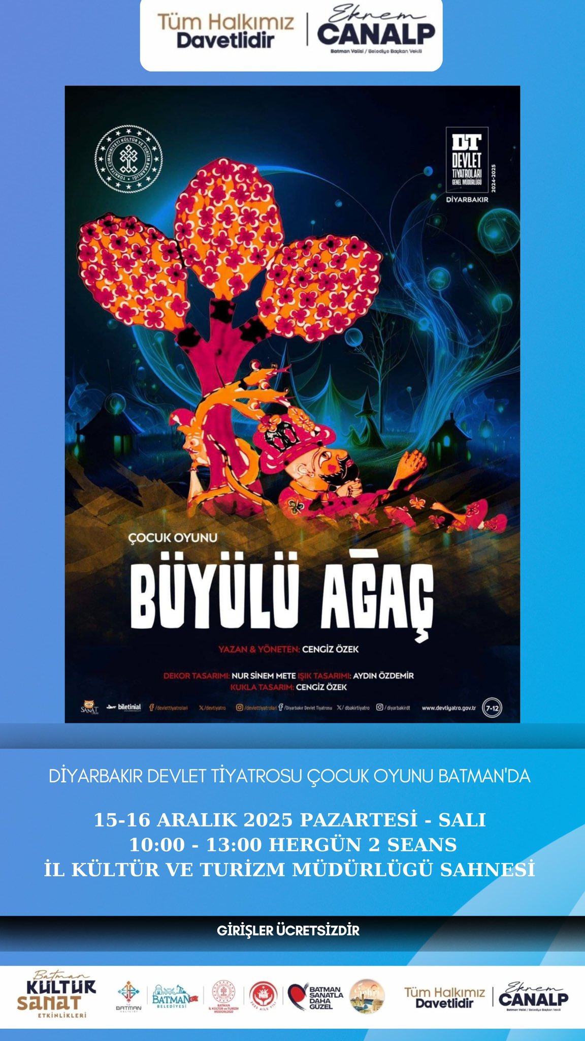 Devlet Tiyatrosu “Büyülü Ağaç” Oyunuyla Yeniden Batman’da