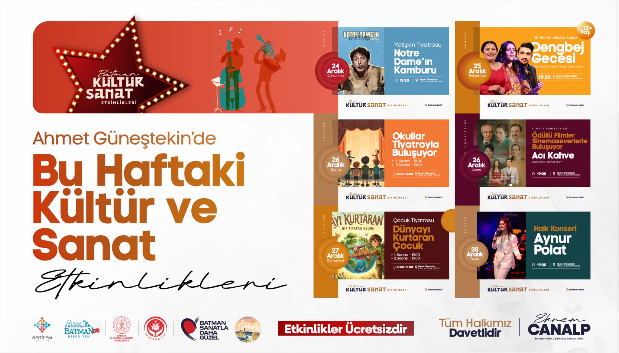Belediyeden kış mevsimine kültür sanat etkinlikler