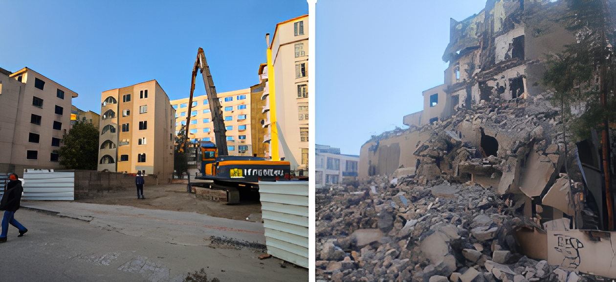 4 Mahallede 7 Riskli yapı yıkıldı