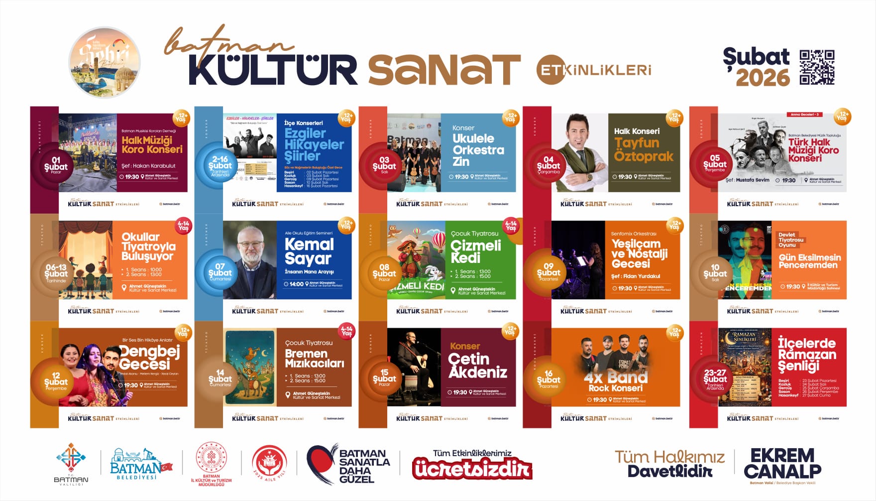 Şubat Ayı Kültür Sanat Takvimi Açıklandı