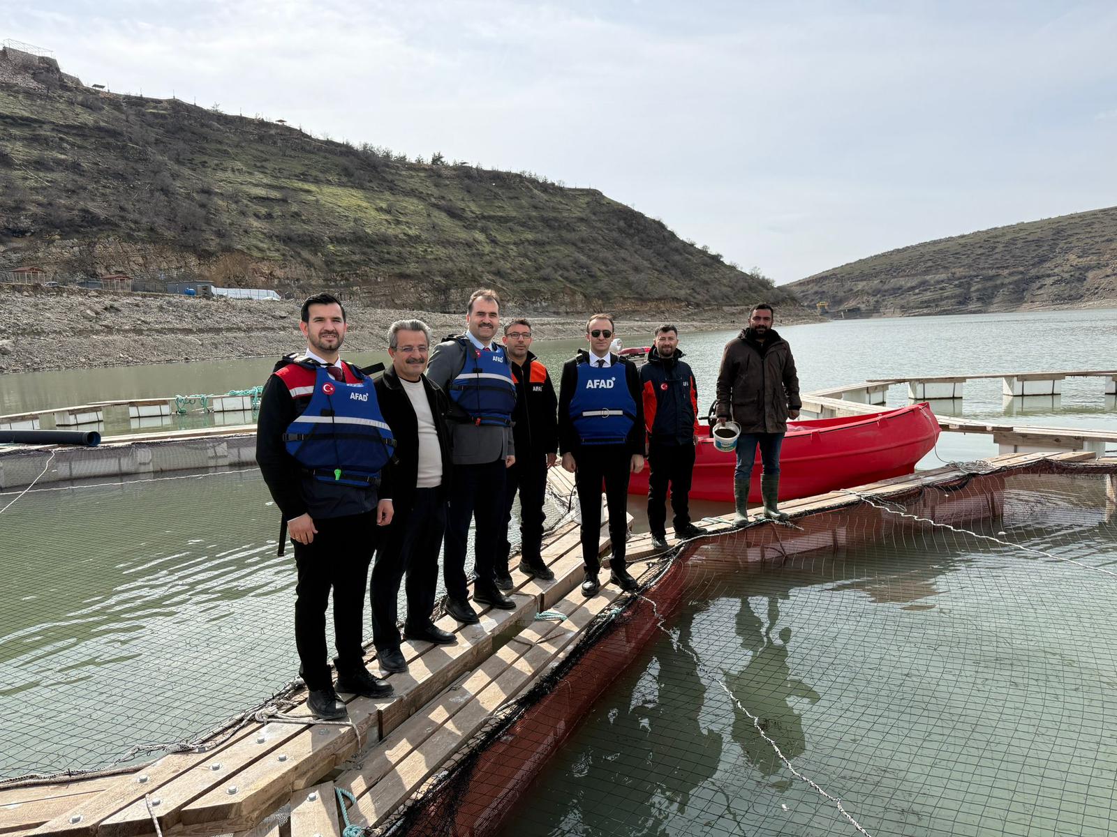 Malabadi Baraj Gölü’nde Alabalık Tesisine İnceleme