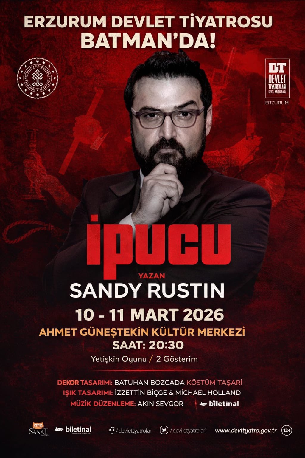 Erzurum Devlet Tiyatrosu “İpucu” Oyunu ile Batman’da Sahne Alacak