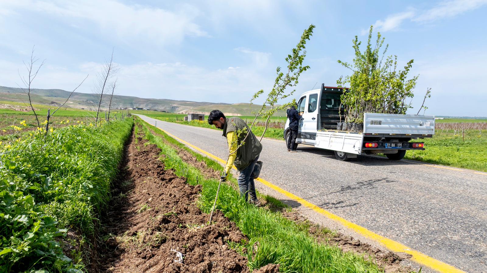 7 Köy Yoluna 3 Bin 300 Meyve Fidanı Dikildi
